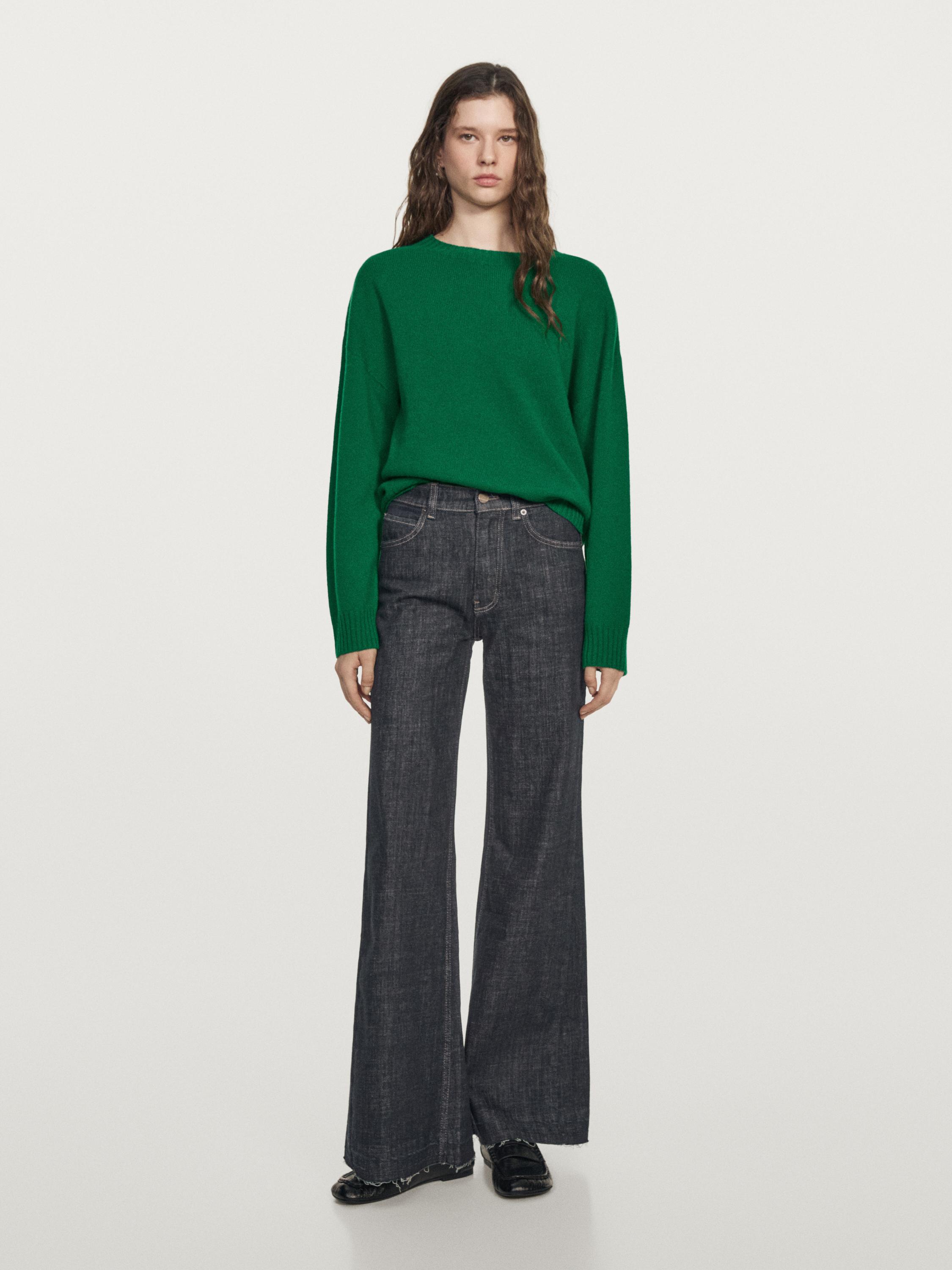 Flared high-waist jeans